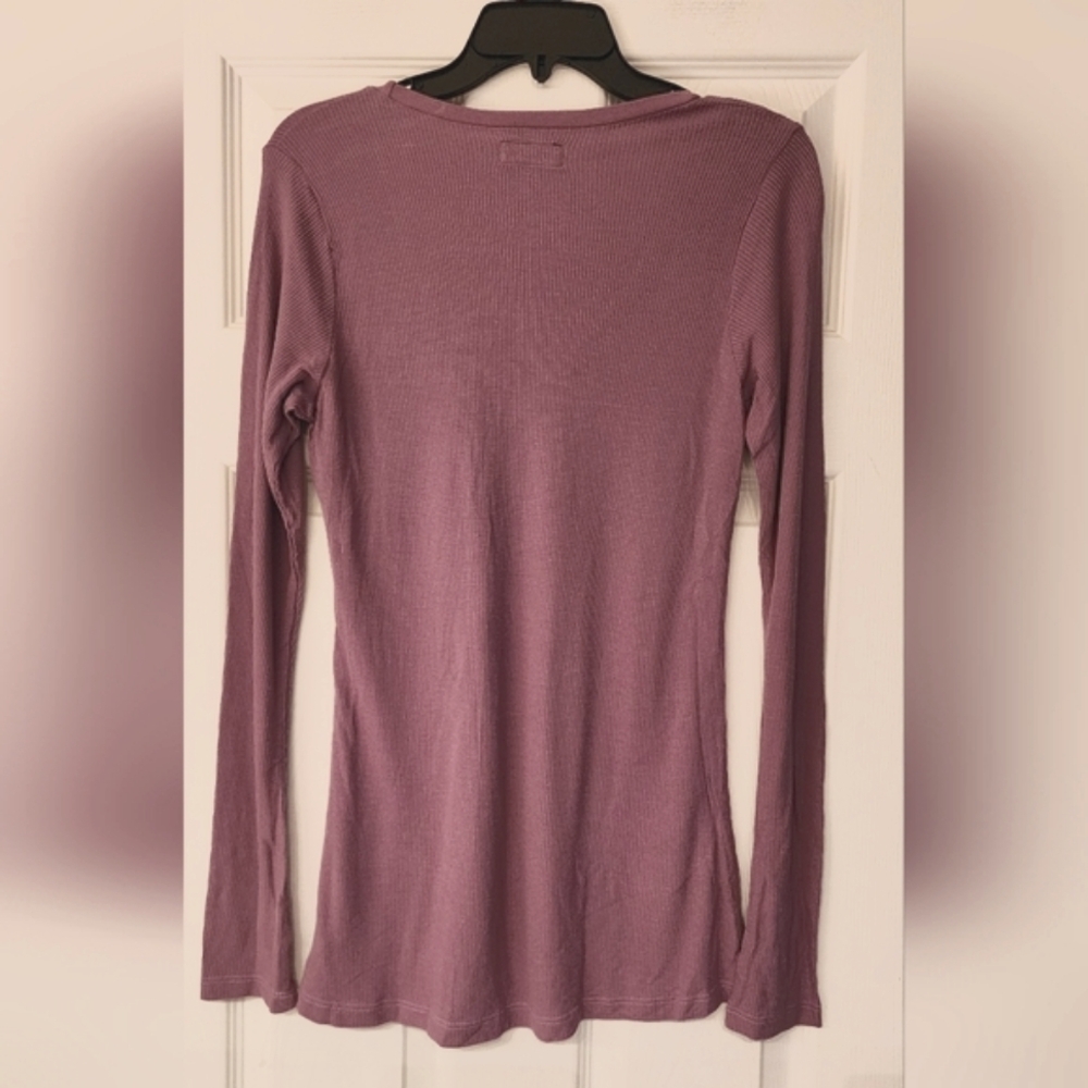 LAUREN Moshi Long Sleeve waffle knit  thermal in Mauve Purple Sizd SM and LG - Picture 4 of 10